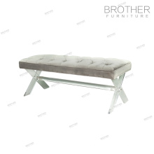 New Trend Tissu Tissu tufté banc acrylique transparent